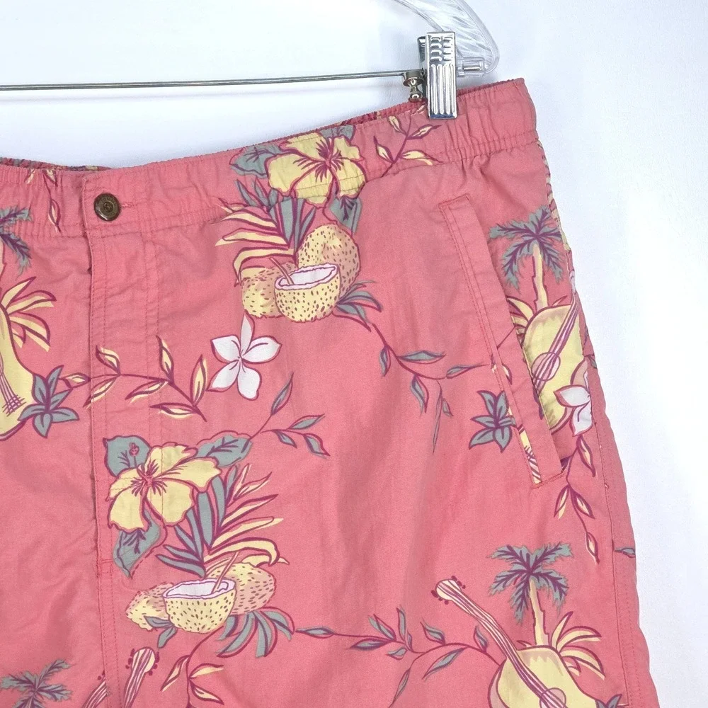 VTG 90s Tommy Bahama Swim Shorts Trunks Large Paradise Nation Lined Aloha Floral